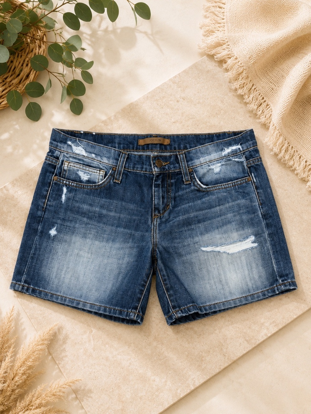 Joe's Jeans Distressed Blue Denim Shorts